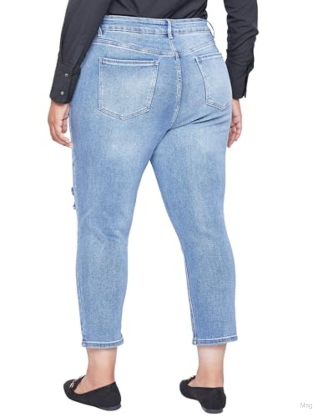 Plus Size Vintage Straight Ankle Jeans Sustainable High Rise - Picture 2 of 4